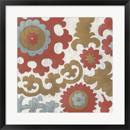 Framed Coral Suzani II Print
