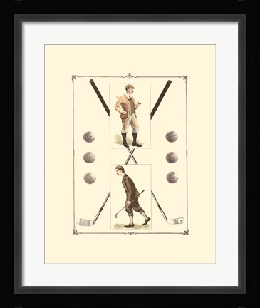 Framed Golfers: H. Hutchinson &amp; John Ball Print