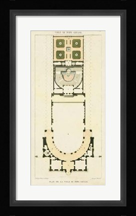 Framed Plan de la Villa di Papa Guilio Print