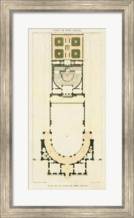 Framed Plan de la Villa di Papa Guilio Print