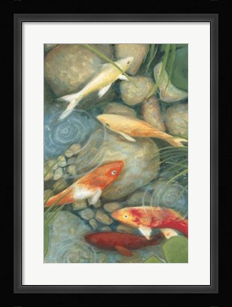Framed Reflecting Koi I Print