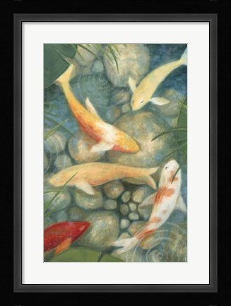 Framed Reflecting Koi II Print