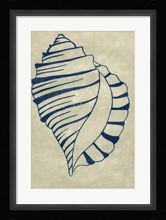 Framed Indigo Shell V Print