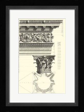 Framed B&amp;W Column and Cornice II Print