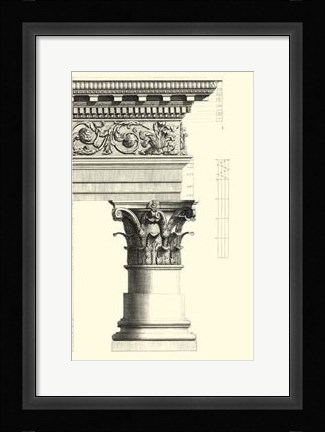 Framed B&amp;W Column and Cornice IV Print