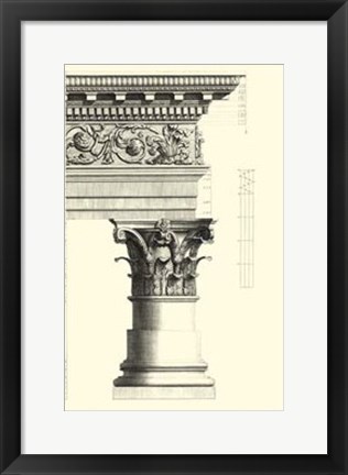 Framed B&amp;W Column and Cornice IV Print