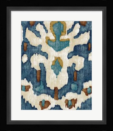 Framed Ocean Ikat IV Print