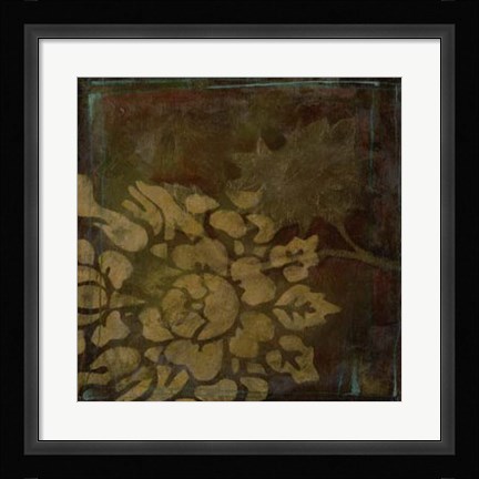 Framed Damask Silhouette II Print