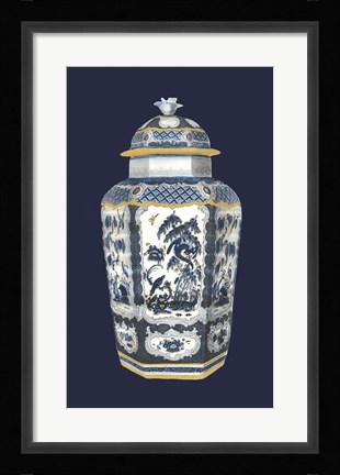Framed Asian Urn in Blue &amp; White II Print