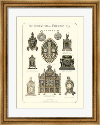 Framed Clocks 1876 Print