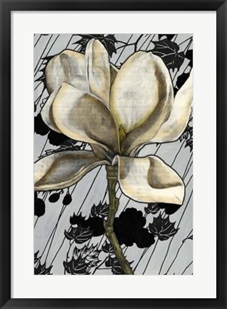Framed Patterned Magnolia I Print