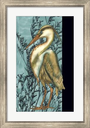 Framed Heron in the Grass II Print