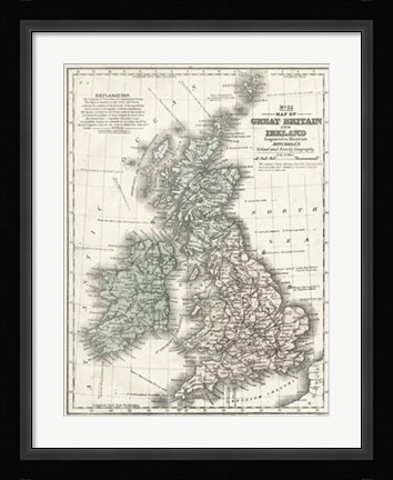Framed Mitchell's Map of Great Britain &amp; Ireland Print