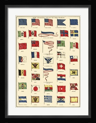 Framed Flags of All Nations I Print