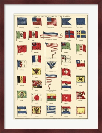 Framed Flags of All Nations I Print