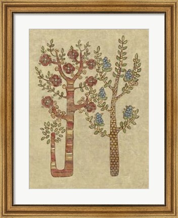 Framed Linen Trees II Print
