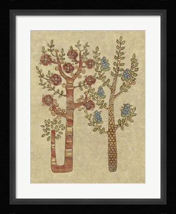Framed Linen Trees II Print