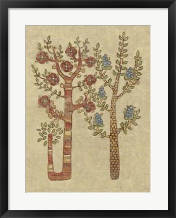 Framed Linen Trees II Print