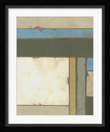 Framed Weathered Paneling I Print