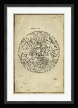 Framed Antique Astronomy Chart II Print