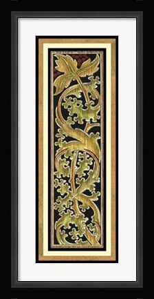 Framed Sienna Woodcut Panel I Print