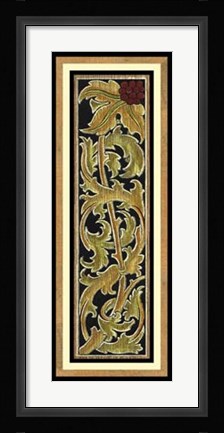 Framed Sienna Woodcut Panel II Print