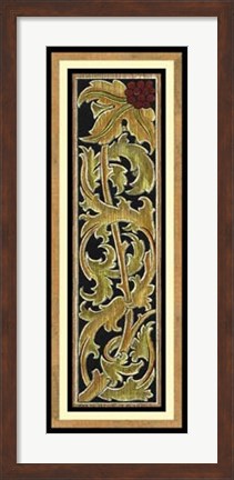 Framed Sienna Woodcut Panel II Print
