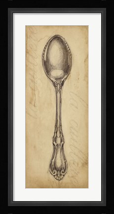 Framed Antique Spoon Print