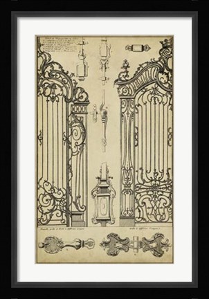 Framed Vintage Gate I Print