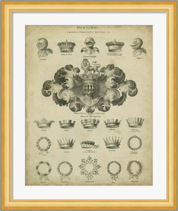 Framed Heraldic Crowns &amp; Coronets I Print