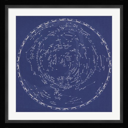 Framed Stars &amp; Constellations Chart Print
