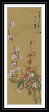 Framed Oriental Floral Scroll VI Print