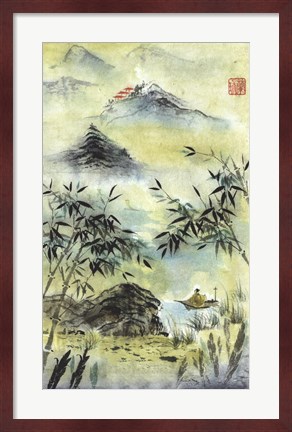 Framed Having Visited Qui Baishi Print