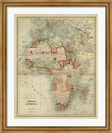 Framed Antique Map of Africa Print