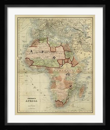 Framed Antique Map of Africa Print