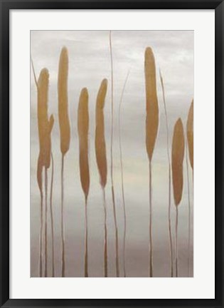 Framed Reeds and Leaves II Print