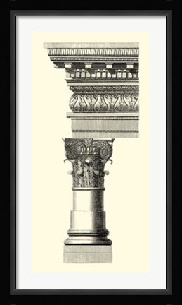 Framed B&amp;W Column &amp; Cornice I Print