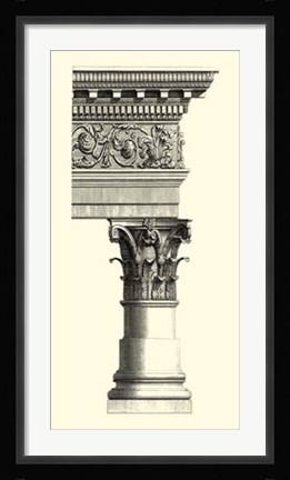 Framed B&amp;W Column &amp; Cornice II Print