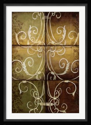 Framed Wrought Iron &amp; Damask Print