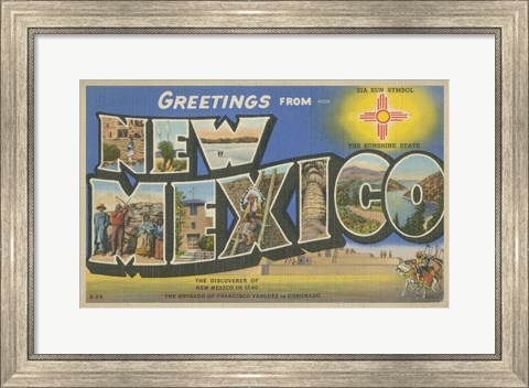 Framed Greetings from New Mexico Print