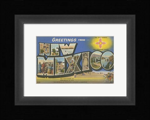 Framed Greetings from New Mexico Print