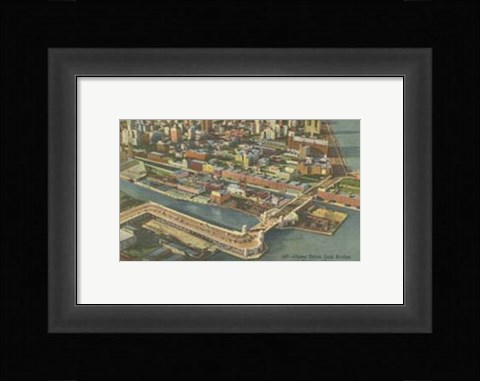 Framed Chicago- Bird's Eye View Print