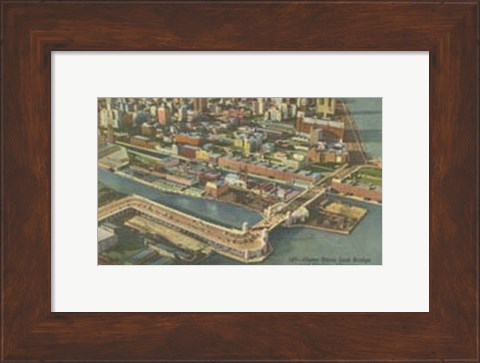 Framed Chicago- Bird&#39;s Eye View Print