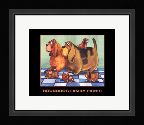 Framed Hounddog Family Picnic Print