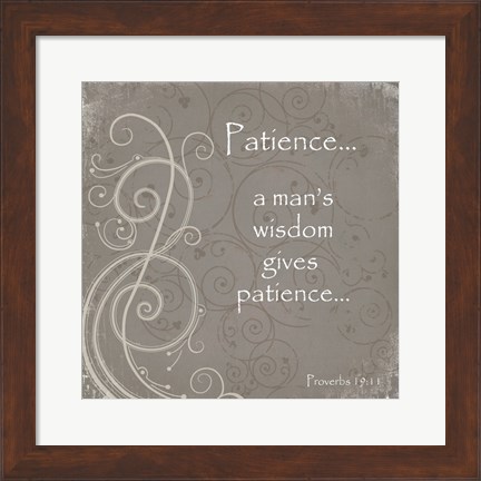 Framed Patience Quote Print