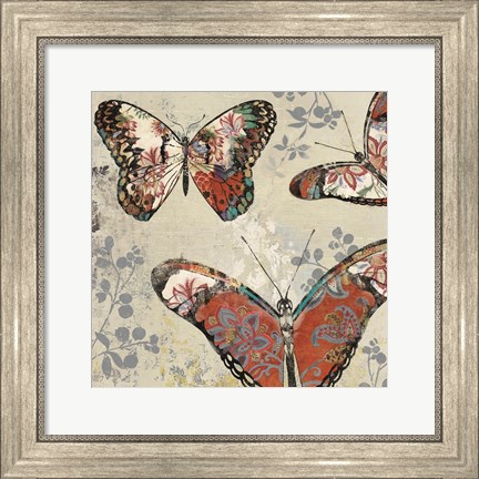 Framed Patterned Butterflies II Print