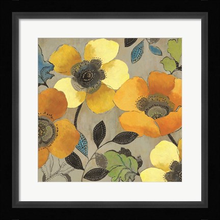 Framed Yellow and Orange Poppies II Print