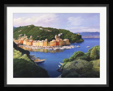 Framed Vista dal monte di Portofino Print