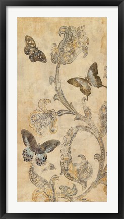 Framed Papillion Decoratif I Print
