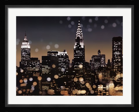 Framed New York Night I Print